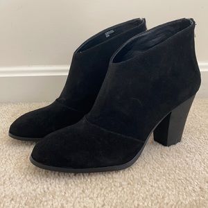 Black suede booties